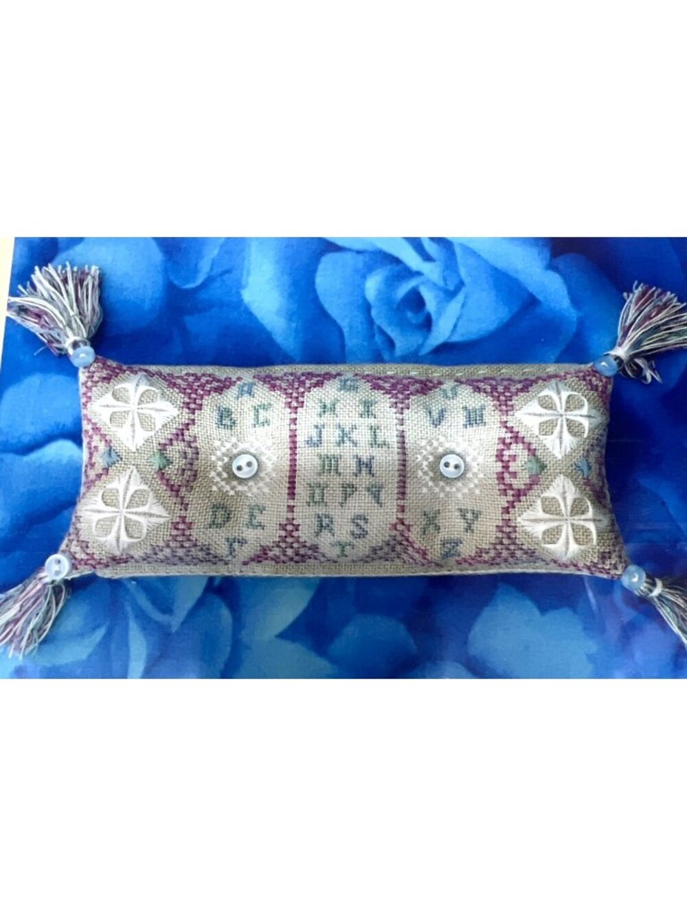 Peek-A-Boo Pin Cushion Cross-Stitch Pattern By Indigo Rose Catherine Strickler